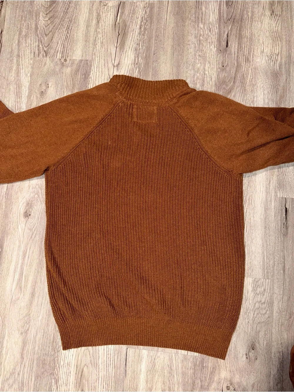 Men's Chestnut Brown Button-Neck Sweater